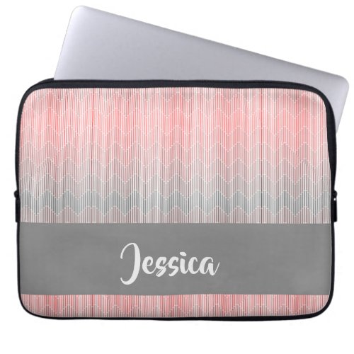 Colorful ombre chevron pattern laptop sleeve