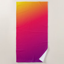 Colorful ombre gradient beach Towel