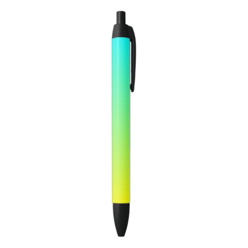 colorful ombre lemon yellow lime green turquoise black ink pen