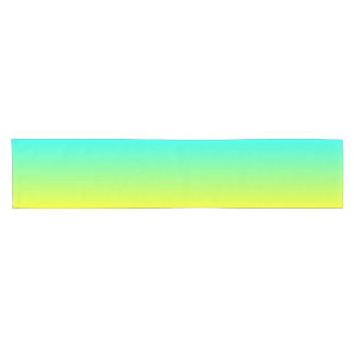 colorful ombre lemon yellow lime green turquoise short table runner