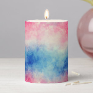 Colorful Ombre Pink Blue Pillar Candle
