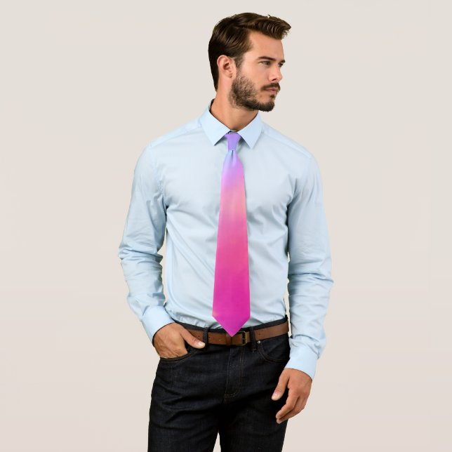 Colorful Ombre Purple Orange Pink Neck Tie (In Situ)