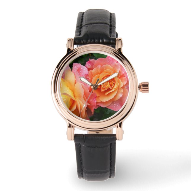 Colorful ombre roses photo watch (Front)