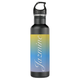 Colorful Ombré Script Name Stainless Steel Water Bottle