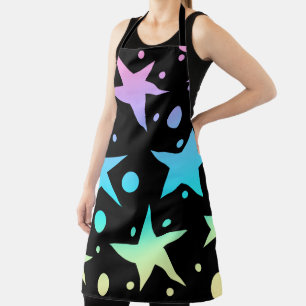 Colorful Ombre Stars and Polka Dots Collection Apron