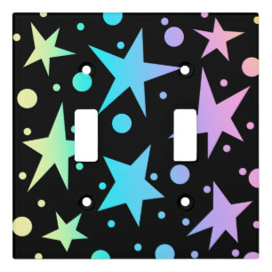 Colorful Ombre Stars and Polka Dots Collection Light Switch Cover