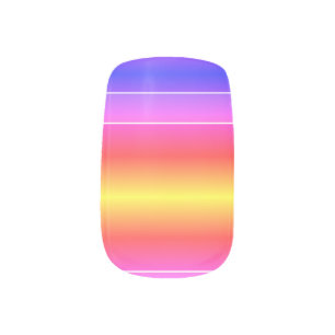 Colorful ombre stripes minx nail art