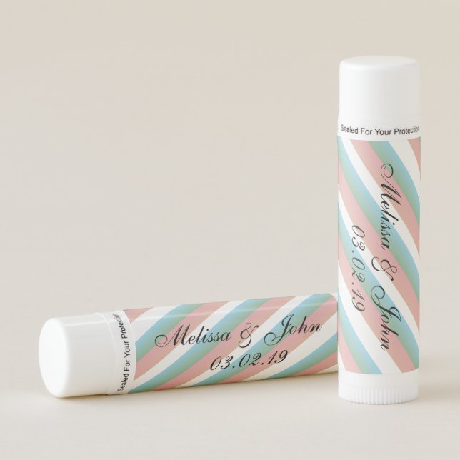 Colorful Ombre Stripes- Pink Green Lip Balm (Front)