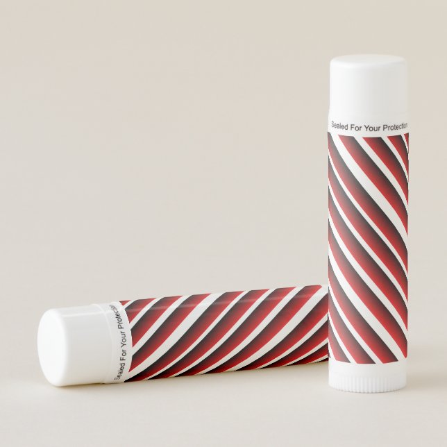 Colorful Ombre Stripes- Red Black Lip Balm (Front)