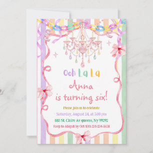 Colorful Ooh La La Fancy Birthday Invitation