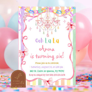 Colorful Ooh La La Fancy Birthday Invitation