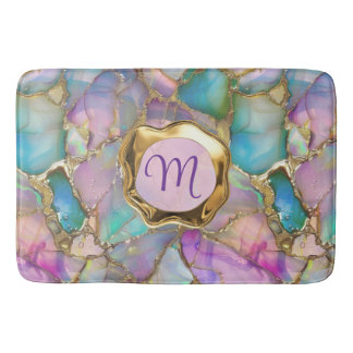 Colorful Opal and Liquid Gold Bath Mat