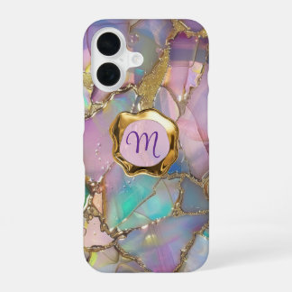 Colorful Opal and Liquid Gold iPhone 16 Case