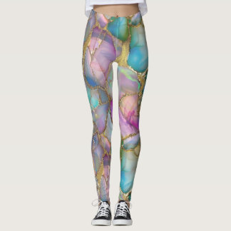 Colorful Opal and Liquid Gold Leggings