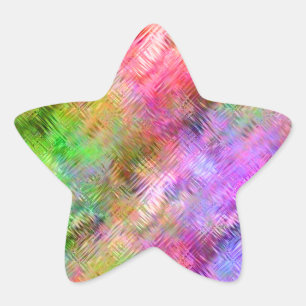 Colorful Opal Glassy Texture Star Sticker