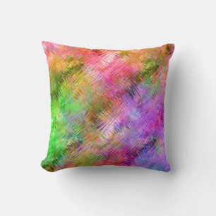 Colorful Opal Glassy Texture Throw Pillow