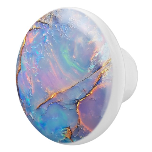 Colorful Opal Pastel Gem Pattern Ceramic Knob (Right)