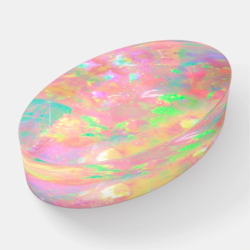 colorful opal stone paperweight