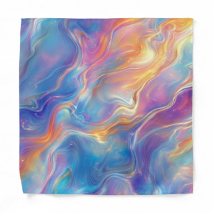 Colorful opal swirly flowing marble texture bandana