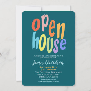 Colorful Open House Party Modern Invitation