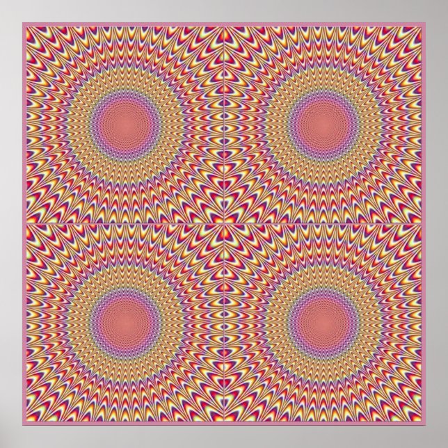 Colorful Optical Illusion - Eye Trick Poster (Front)