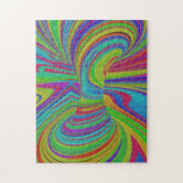 Rainbow Spiral Optical Illusion Jigsaw Puzzle | Zazzle