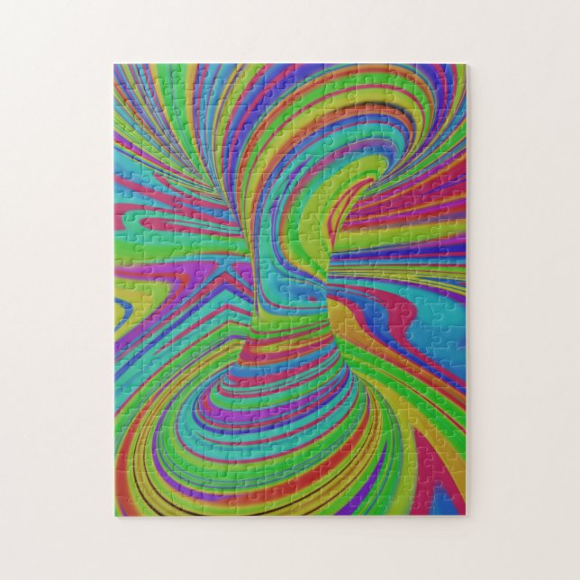 colorful Optical Illusion Jigsaw Puzzle (Vertical)