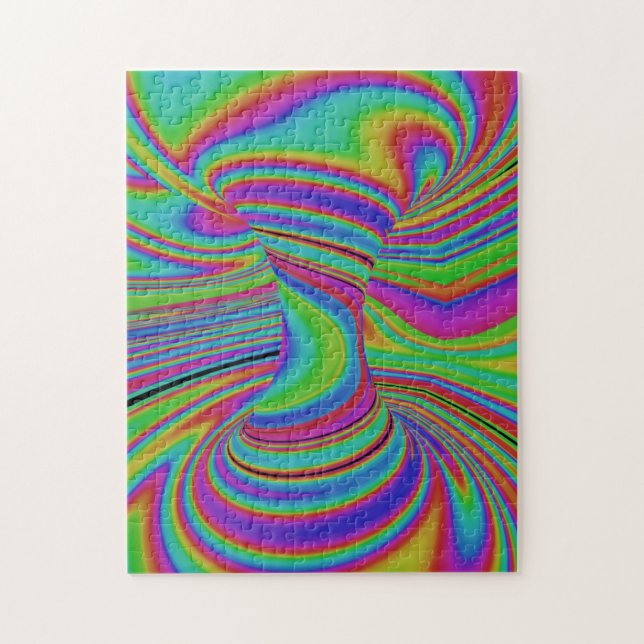 colorful Optical Illusion Jigsaw Puzzle (Vertical)