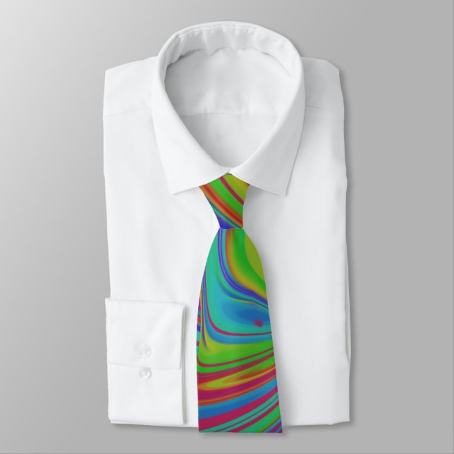 colorful Optical Illusion Neck Tie (Tied)