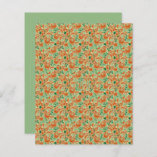 Colorful Orange and Green Paisley Scrapbook Paper