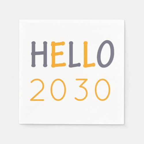 Colorful orange blue New Year party hello 2018 Napkins