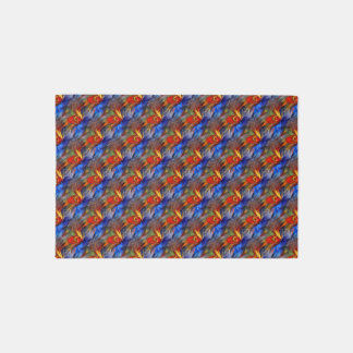 Colorful Orange Blue Yellow Abstract Art Rug
