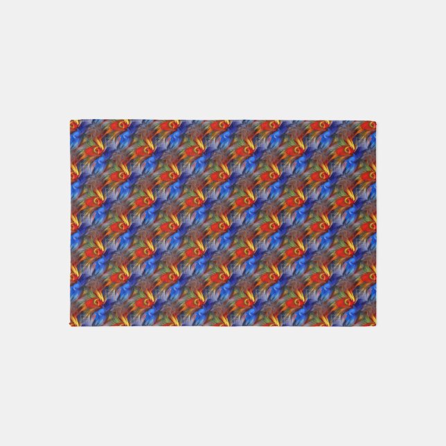 Colorful Orange Blue Yellow Abstract Art  Rug (Front)