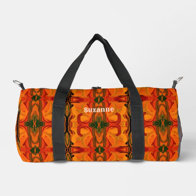 Colorful Orange Brown Shapes Abstract     Duffle Bag (Front)