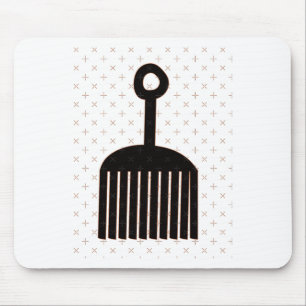 Colorful Orange Ethnic Afro African American Hair Mouse Pad