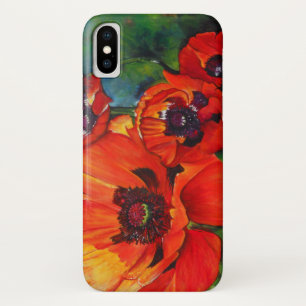 Colorful Orange Oriental Poppy iPhone X Case