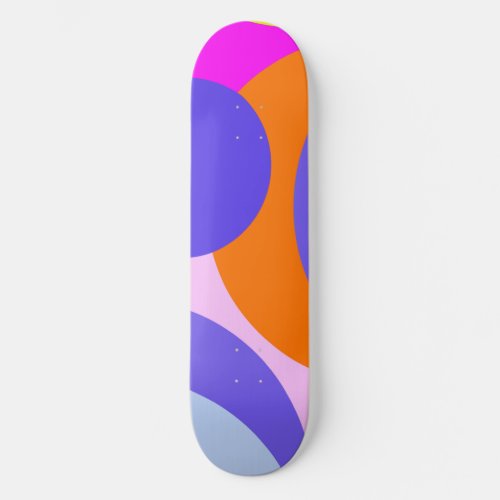 Colorful orange pink purple and blue abstract skateboard deck