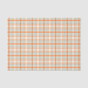 Colorful Orange Plaid Tissue Paper