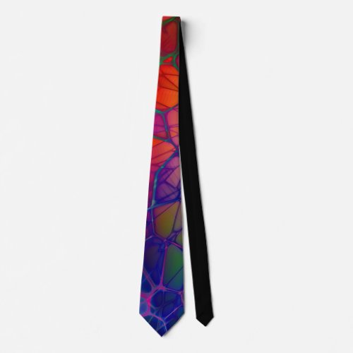 Colorful Orange Purple Mosaic Abstract Neck Tie