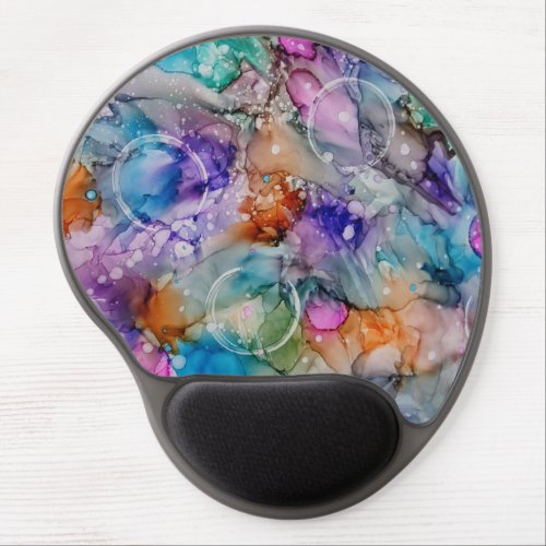Colorful orange purple pink blue abstract Art  Gel Mouse Pad