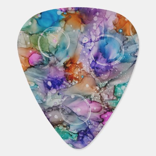 Colorful orange purple pink blue abstract Art Guitar Pick
