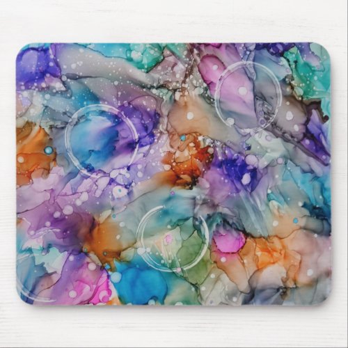 Colorful orange purple pink blue abstract Art  Mouse Pad