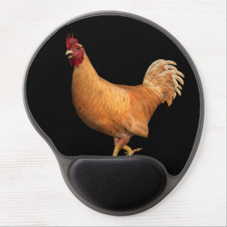 Colorful Orange Rooster Gel Mouse Pad