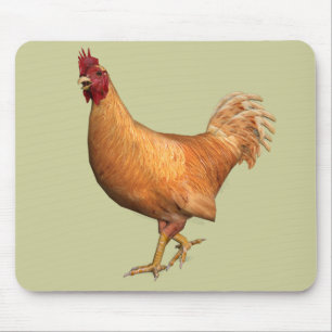 Colorful Orange Rooster Mouse Pad