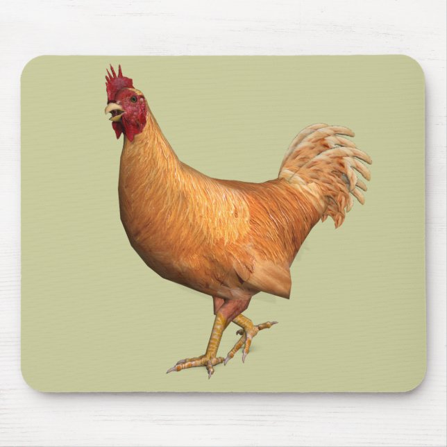 Colorful Orange Rooster Mouse Pad (Front)