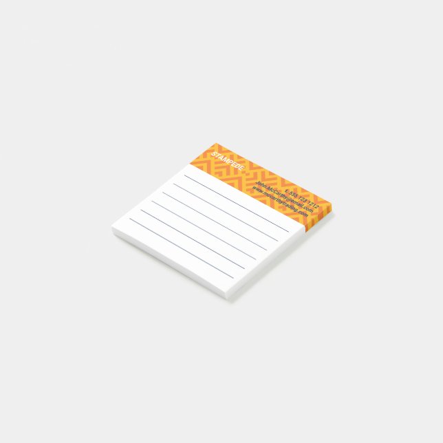 Colorful Orange Yellow Chevron Checkered Post-it Notes (Angled)