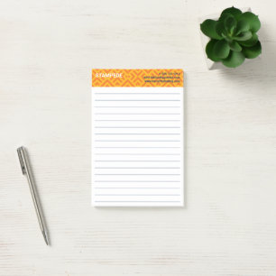 Colorful Orange Yellow Chevron Checkered Post-it Notes