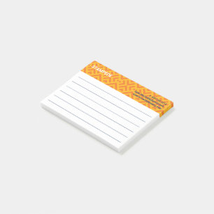 Colorful Orange Yellow Chevron Checkered Post-it Notes