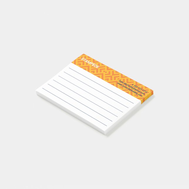 Colorful Orange Yellow Chevron Checkered Post-it Notes (Angled)