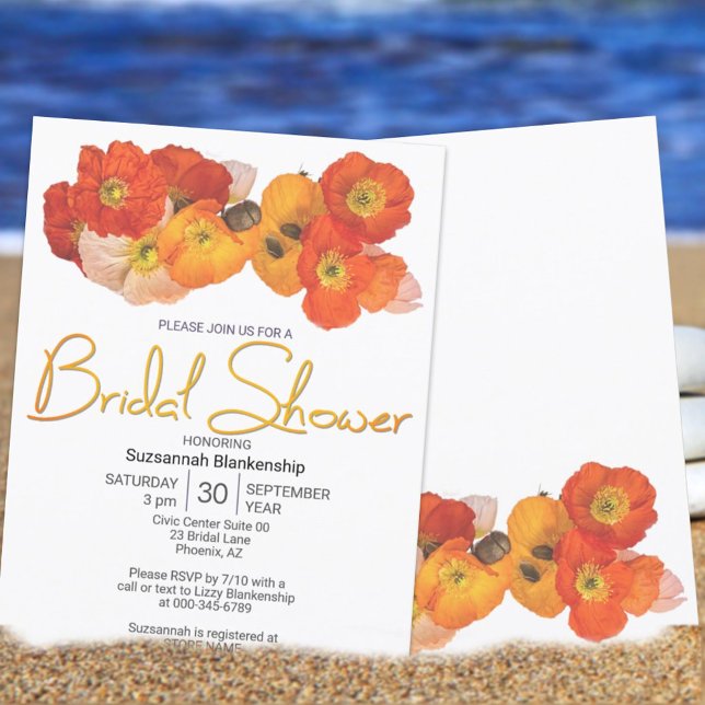 Colorful Orange Yellow White Poppies Template (Creator Uploaded)